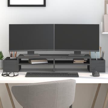 vidaXL Monitorstandaard 100x27,5x15 cm massief grenenhout, Verzenden, Nieuw