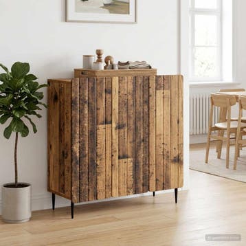vidaXL Dressoir Oud hout 89 x 34,5 x 82 cm Bewerkt hout, Verzenden, Nieuw, Overige houtsoorten, Minder dan 50 cm