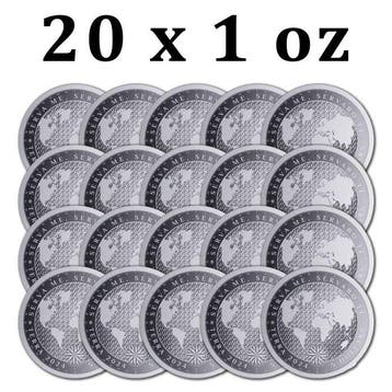 Tokelau. 5 Dollars 20 x 2024 1 oz $5 NZD Tokelau Silver