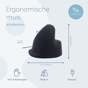 R-Go HE Break ergonomische muis verticale muis met, Computers en Software, Muizen, Ophalen of Verzenden, Nieuw, R-Go Tools