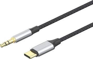 USB-C naar 3.5mm Jack Aux Kabel – DAC Adapter met, Ophalen of Verzenden, Nieuw