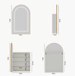 Massief Houten LED Spiegelkast met Anti-condens en Opbergrui, Huis en Inrichting, Kasten | Overige, Verzenden, Nieuw