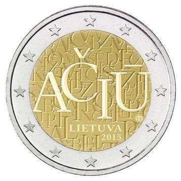 Litouwen 2 Euro Taal 2015, Postzegels en Munten, Munten | Europa | Euromunten, Verzenden