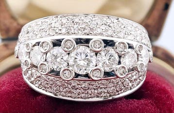 Ring - 18 karaat Witgoud Diamant (Natuurlijk), Nieuw