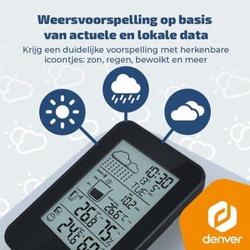 2dekans | Denver Weerstation - Binnen & Buiten - Hygrometer, Ophalen of Verzenden, Zo goed als nieuw