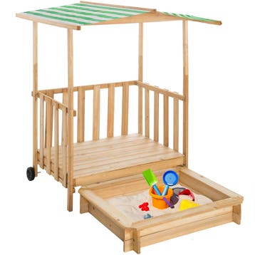 Zandbak met overkapping 106x105x137cm - groen, Verzenden, Nieuw