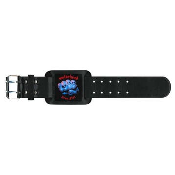 Motörhead Iron Fist lederen Polsband officiële merchandise, Verzamelen, Ophalen of Verzenden, Nieuw, Kleding