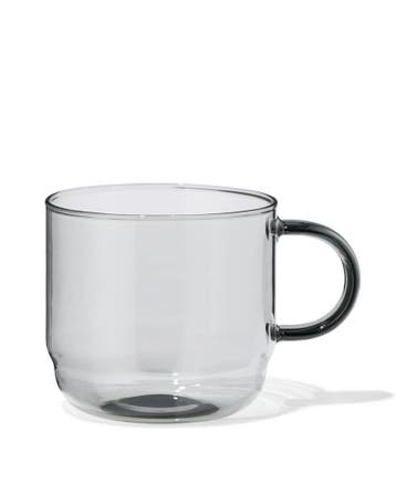 HEMA Koffiekopje 300ml glas antraciet, Huis en Inrichting, Verzenden, Nieuw