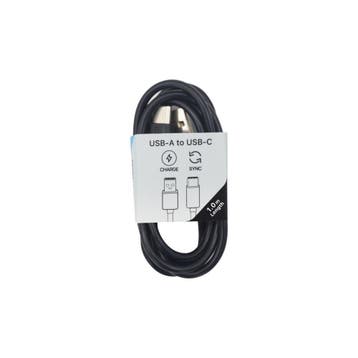 Musthavz USB-A to USB-C Cable 1.0 meter, black, Ophalen of Verzenden, Nieuw