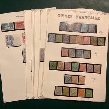 Guinee 1892/1944 - Volledig gebied op albumbladen - MH/MNH -, Gestempeld