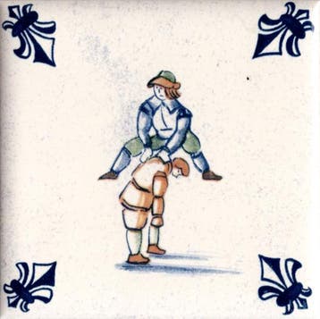 KLM Airline Business Class Delft Blue Tile Coaster - 75×75, Verzenden, Zo goed als nieuw