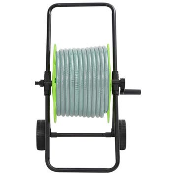 vidaXL Slanghaspelwagen voor 60 m 1/2 slang staal groen, Tuin en Terras, Verzenden, Nieuw