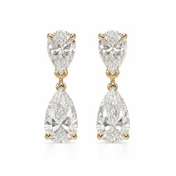Oorbellen - 14 karaat Geel goud - 10.28ct. tw. Diamant, Sieraden, Tassen en Uiterlijk, Oorbellen, Nieuw