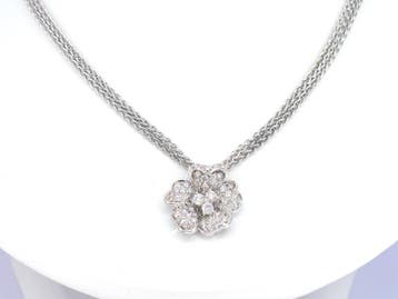 Ketting met diamanten in bloemvorm, Watersport en Boten, Roeiboten, Nieuw