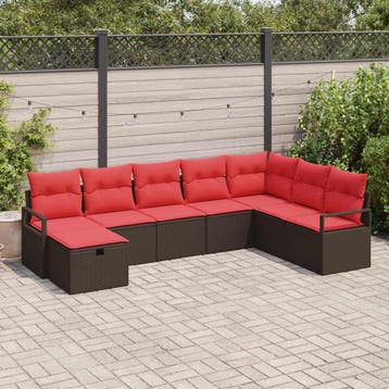 vidaXL Bankstel 6 st poly rattan, Verzenden, Nieuw, Rotan, 6 zitplaatsen