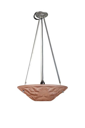 Art Deco Glas Schaal, Art Deco Hanglamp, Huis en Inrichting, Ophalen of Verzenden, Gebruikt, Glas, Vintage Design
