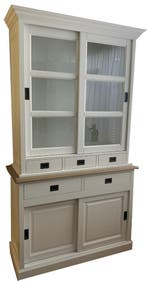 Buffetkast wit Lienden 160cm eiken bovenblad, Ophalen of Verzenden, Nieuw