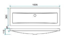 Wastafel 100Cmx36Cm Zonder Kraangat Wit, Ophalen of Verzenden, Nieuw