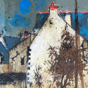 Yves Ganne (1931-2019) - Paysage et Maisons. (Vendu sans, Antiek en Kunst