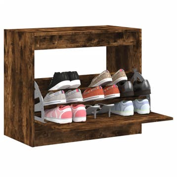 vidaXL Schoenenkast 80x42x69 cm bewerkt hout gerookt, Verzenden, Nieuw