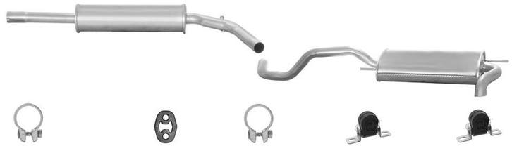 Complete uitlaat Einddemper + Middendemper Volkswagen Polo 1, Auto-onderdelen, Uitlaatsystemen, Nieuw, Verzenden