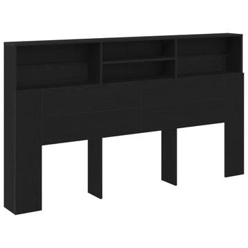 vidaXL Hoofdeinde kas Zwart Eiken Bewerkt hout, Verzenden, Nieuw, Zwart, Hout