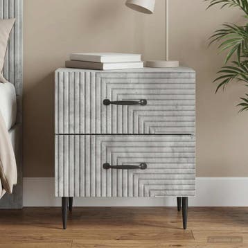 vidaXL Nachtkastje Betongrijs 43 x 34,5 x 47,5 cm Bewerkt, Minder dan 45 cm, Verzenden, Nieuw, Minder dan 55 cm