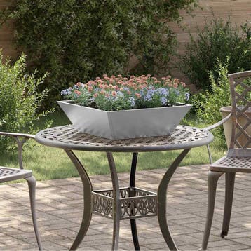 vidaXL Tuin Bloempot 5 pcs Zilver 50 x 50 x 15 cm, Minder dan 30 cm, Verzenden, Minder dan 60 cm, Nieuw