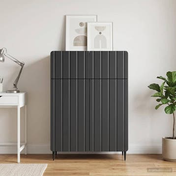 vidaXL Dressoir Zwart 66 x 34,5 x 92 cm Bewerkt hout, Huis en Inrichting, Kasten | Dressoirs, Verzenden, Nieuw, Overige houtsoorten