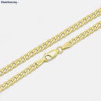Gold plated 925 zilveren  gourmet ketting  3 mm, Verzenden, Nieuw, Zilver