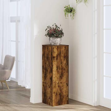 vidaXL Plantenstandaard 33x33x100 cm bewerkt hout gerookt, Verzenden, Nieuw