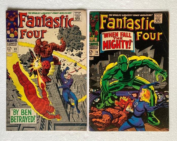 Fantastic Four #69 #70 - Mad Thinker Appearance - 2 Comic -, Boeken, Strips | Comics