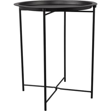 Bijzettafel - Livion Oliva - 43cm - Rond - Zwart - Metaal, Ophalen of Verzenden, Nieuw, Metaal