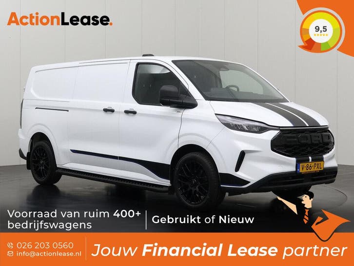 Ford Transit Custom Bestelbus L2 H1 2024 Diesel, Auto's, Zwart, Wit, Nieuw, Transit