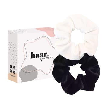 Haarspullen Velvet Scrunchie Duo Set Checkmate - Black &, Ophalen of Verzenden, Nieuw, Overige typen