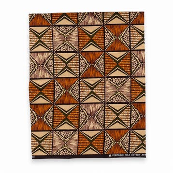 Fat Quarter Afrikaanse Wax Print Stof - Oranje Beige FTQ 873, Hobby en Vrije tijd, Ophalen of Verzenden, Nieuw