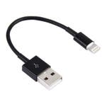 Oplader en Data USB Kabel voor iPod iPad iPhone 10cm. Zwart, Verzenden, Nieuw, Snoer of kabel, Apple iPhone