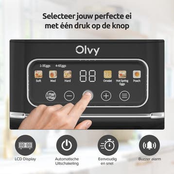 Eierkoker - LCD-Display - Met Timer - 6 Eieren - Elektrisch, Verzenden, Zo goed als nieuw