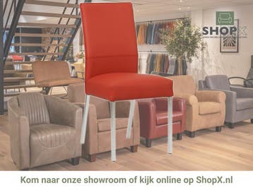 Leren eetkamerstoel Real - Toledo Siegelstein (rood) -, Huis en Inrichting, Stoelen, Nieuw, Ophalen of Verzenden, Eén, Rood