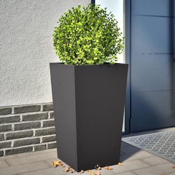 vidaXL Plantenbakken 2 st 45x45x75 cm staal zwart, Verzenden, Minder dan 60 cm, Nieuw, Metaal