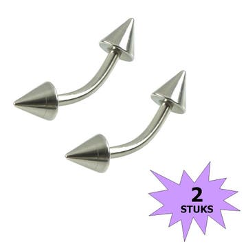 Fako Bijoux - Wenkbrauw Piercing - Spike - 4mm -, Verzenden, Nieuw