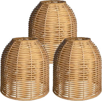 Vintage Lampenkap 3 stuks - Natuurlijk - Laatste Stuk!, Ophalen of Verzenden, Gebruikt, Beige, Ovaal