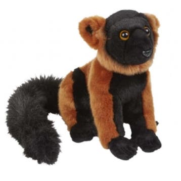 Lemur aapje knuffel - pluche - 28 cm - rood/zwart, Verzenden, Nieuw