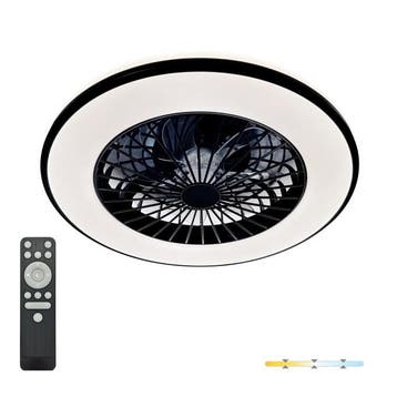VENTELUX LED plafondlamp met ventilator 48W + 15W 3CCT zwart, Ophalen of Verzenden, Nieuw