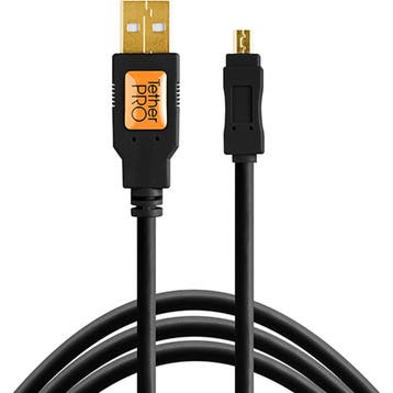 TetherTools TetherPro USB 2.0 To Mini-B 8-PIN 30cm Black, Computers en Software, Ophalen of Verzenden, Nieuw