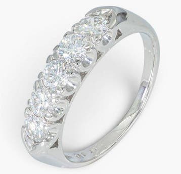 Ring - 14 karaat Witgoud - 0.65ct. tw. Diamant (Natuurlijk), Nieuw