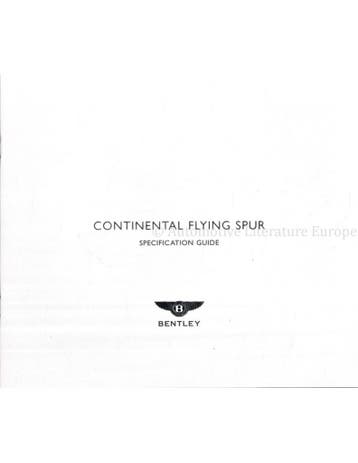 2005 BENTLEY CONTINENTAL FLYING SPUR BROCHURE ENGELS, Nieuw, Author
