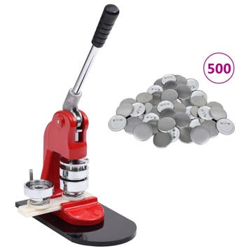 vidaXL Buttonmachine met 500 st buttononderdelen 44 mm, Verzenden, Nieuw