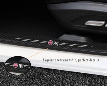 Fiat dorpel bescherm sticker 4 deurs + logo, Nieuw