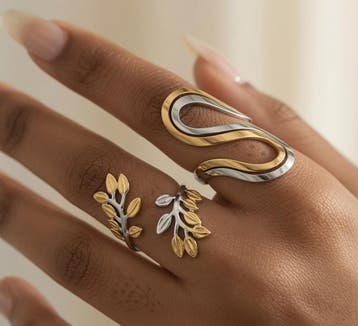 Goud & Zilverkleurige Elegante Combi Ringen Set - No-Fade -, Sieraden, Tassen en Uiterlijk, Ringen, Overige kleuren, Nieuw, Dame of Heer
